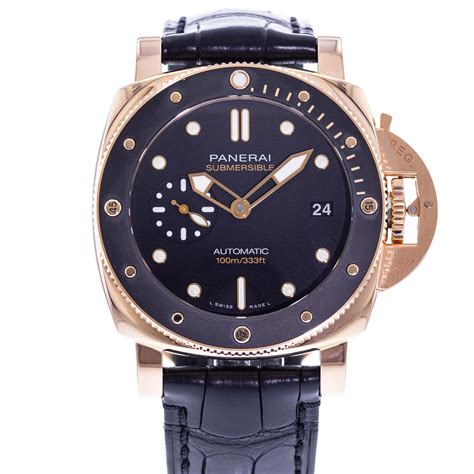 panerai 974|Panerai Luminor Submersible Goldtech 3 Days Black Dial .